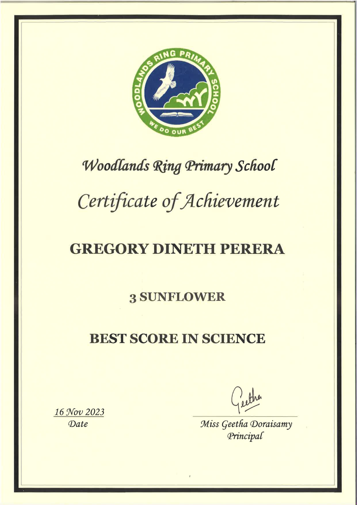 Math Certificate
